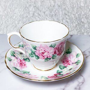 Vintage Elegant Tea Cup Royal Victoria Bone China Rare Set Made In England